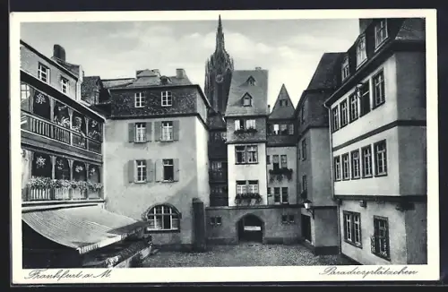 AK Alt-Frankfurt, Paradiesplätchen mit Blick zur Kirche