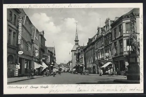 AK Oldenburg i. O., Lange Strasse mit Geschäften