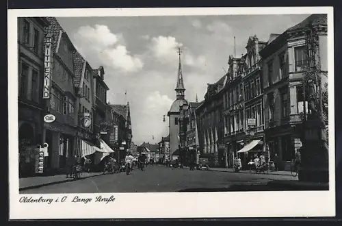 AK Oldenburg i. O., Lange Strasse mit Geschäften