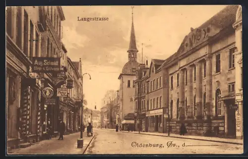 AK Oldenburg /Gr., Langestrasse mit Kaiser`s Kaffee-Geschäft