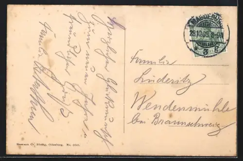 AK Oldenburg / O., Langestrasse mit Geschäften