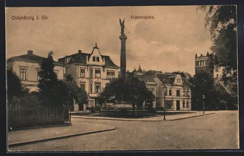 AK Oldenburg / O., Denkmal am Friedensplatz