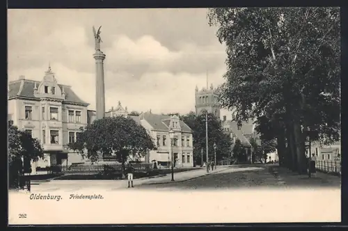 AK Oldenburg / O., Denkmal am Friedensplatz