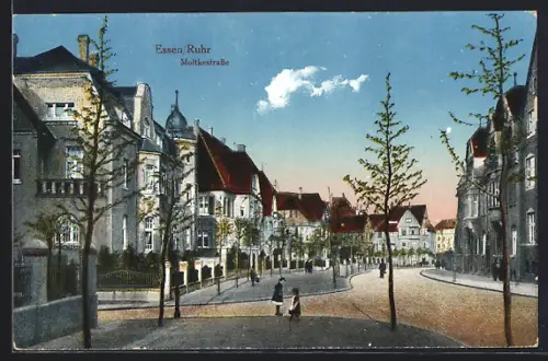 AK Essen / Ruhr, Partie auf der Moltkestrasse