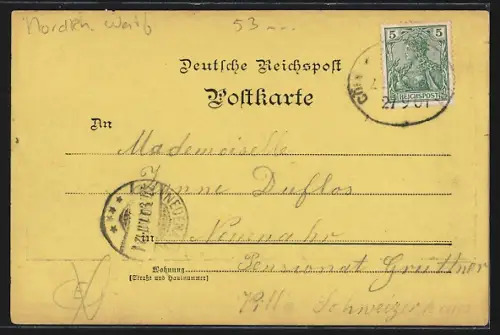 AK Siegburg, Teilansicht mit Burg