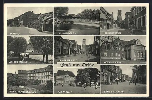 AK Oelde, Schwimmbad, Bahnhof, Kolpinghaus