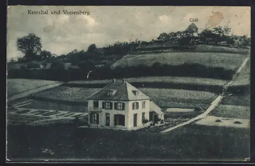 AK Kranenburg / Niederrhein, Ortspartie im Kesseltal und Vossenberg mit Cafe