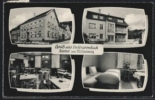 AK Untergrombach, Hotel-Gasthof zum Michaelsberg, Bruchsaler Strasse 43, Innenansichten