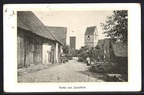 AK Zavelstein, belebte Strassenszene