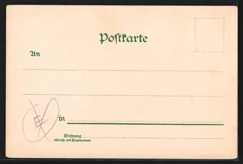 Lithographie Hannover, Kramerstrasse und Blick zur Marktkirche