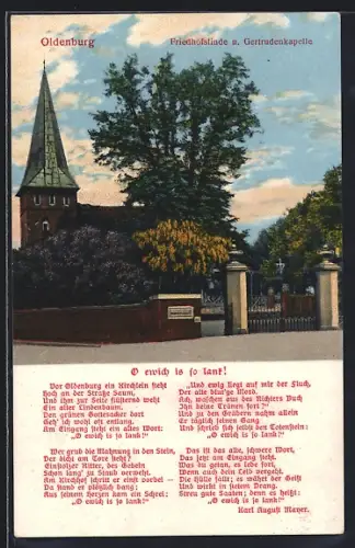 AK Oldenburg / O., Gertruden-Kapelle und Kirchhofslinde