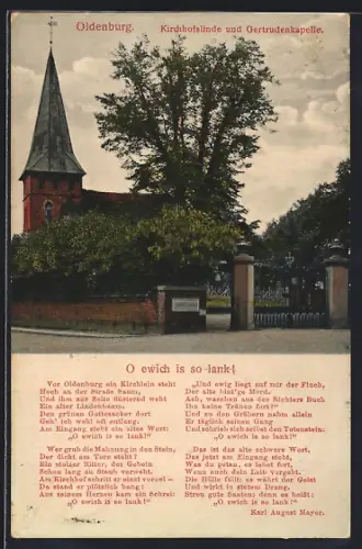 AK Oldenburg / O., Kirchhofslinde und Gertrudenkapelle