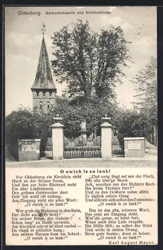 AK Oldenburg / O., Kirchhofslinde und Gertrudenkapelle