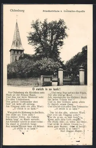 AK Oldenburg / O., Friedhofslinde und Gertruden-Kapelle