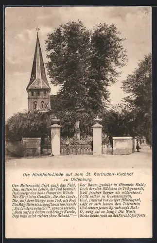 AK Oldenburg / Oldenburg, Die Kirchhofs-Linde auf dem St. Gertruden-Kirchhof