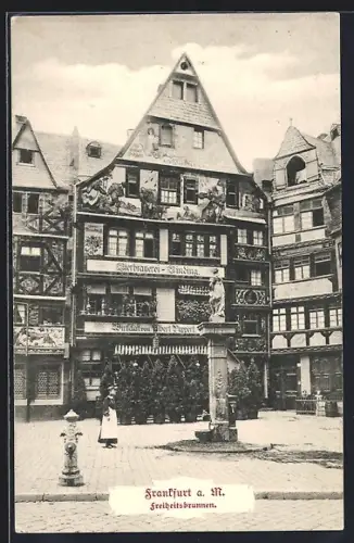 AK Alt-Frankfurt, Freiheitsbrunnen mit Bierbrauerei-Binding