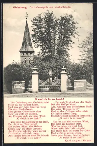 AK Oldenburg / O., Gertrudenkapelle und Kirchhofslinde