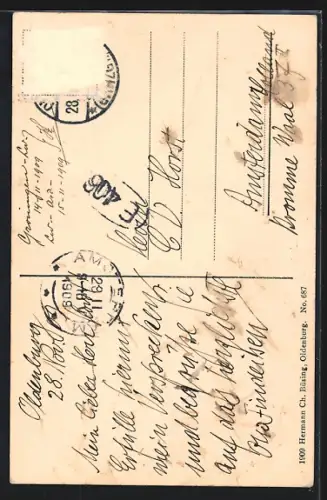 AK Oldenburg / O., Gertrudenkapelle und Kirchhofslinde mit Gedicht