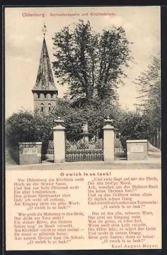 AK Oldenburg / O., Kirchhofslinde und Gertrudenkapelle