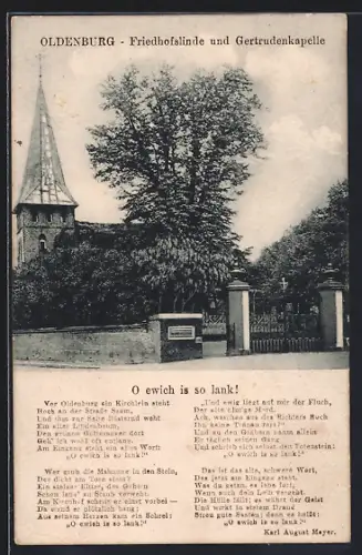AK Oldenburg / O., Friedhofslinde und Gertrudenkapelle