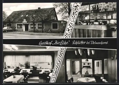 AK Schlutter bei Delmenhorst, Gasthof Zur Eiche, Innenansichten