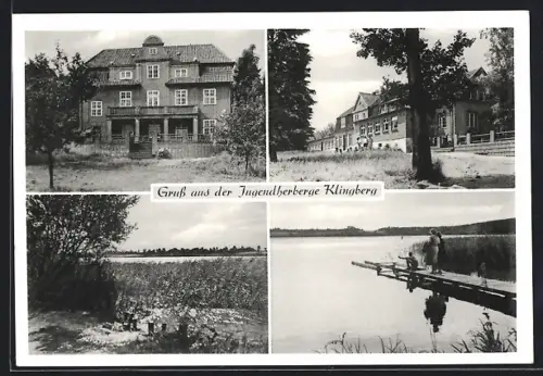 AK Klingberg /Pönitz, Jugendherberge, Uferpartie, Bootssteg