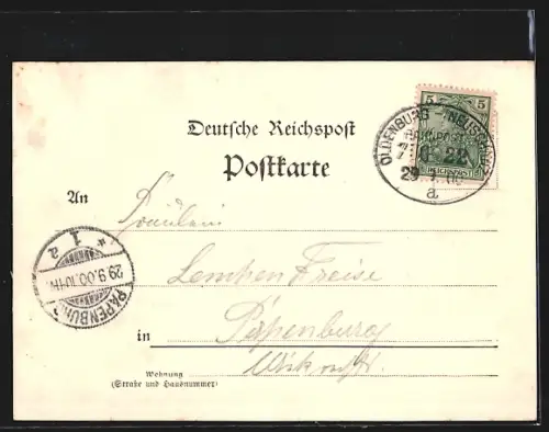 AK Oldenburg / O., Gartenstrasse und Lambertikirche