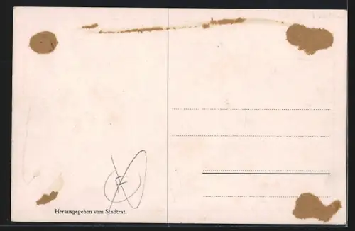 Künstler-AK sign. W. Hempfing: Karlsruhe, Kaiserstrasse mit Strassenbahnen