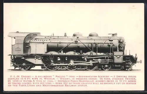 AK PLM-Engine No. 6101, französische Eisenbahn