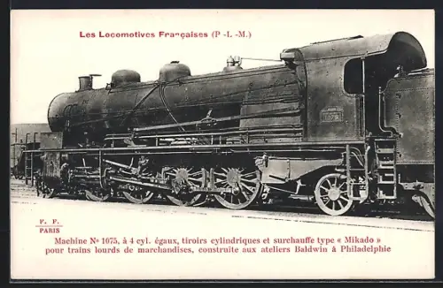 AK Machine No. 1075, französische Eisenbahn