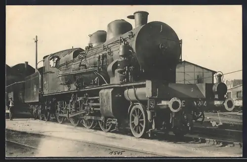 AK Machine No. 140 E 204, französische Eisenbahn