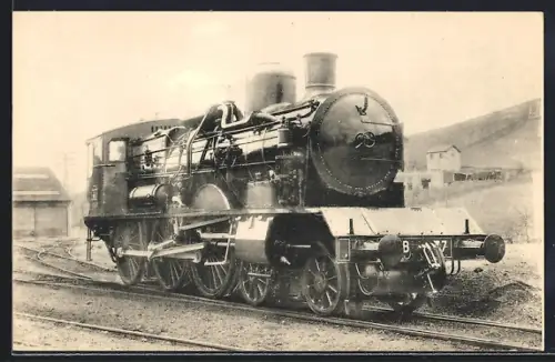 AK Machine No. 230 F 77, französische Eisenbahn