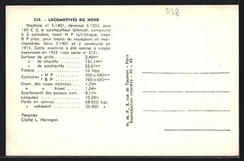 AK Locomotives du Nord, Machine No. 3.1404, devenue 3.1503