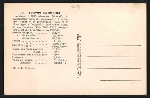 AK Locomotives du Nord, Machine 5070