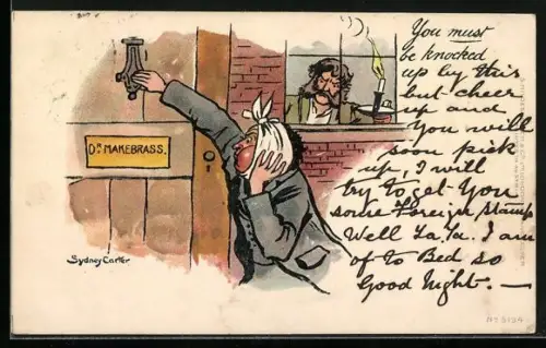 Künstler-AK sign. Sydney Carter: You must be knocked up, Scherz, Zahnarzt