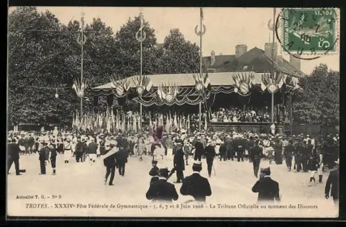 AK Troyes, XXXIV. Fete Fédérale de Gymnastique 1908, Turnfest