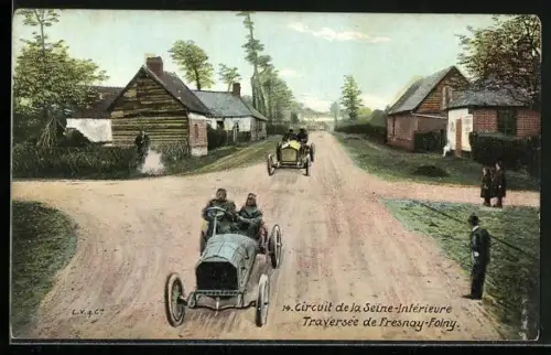 AK Fresnay-Folny, Circuit de la Seine-Inférieure, Autorennen
