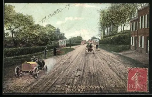 AK Circuit de la Seine-Inférieure, Sortie d`Eu, Autorennen