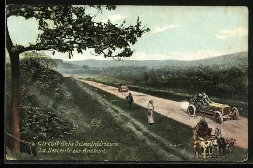 AK Circuit de la Seine-Inférieure, La Descente sur Ancourt, Autorennen
