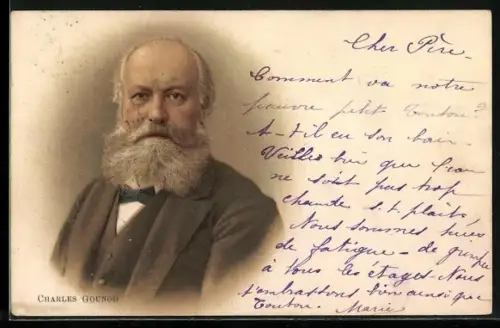 AK Der Komponist Charles Gound und Notenzeile Tempo di Valse