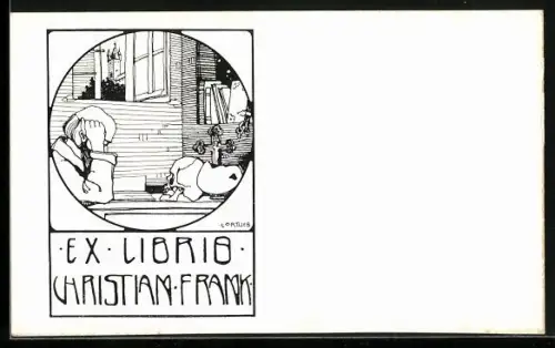 Künstler-AK Exlibris Christian Frank