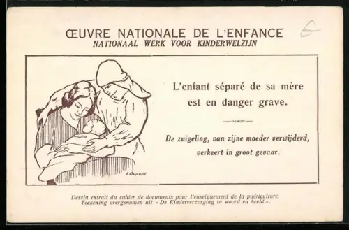 AK Oeuvre Nationale de l`Enfance, Kinderfürsorge