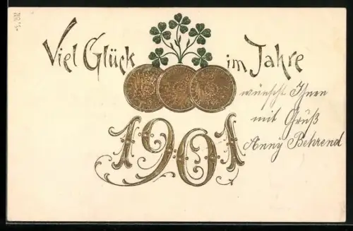 AK Geld-Münzen, Jahreszahl 1901