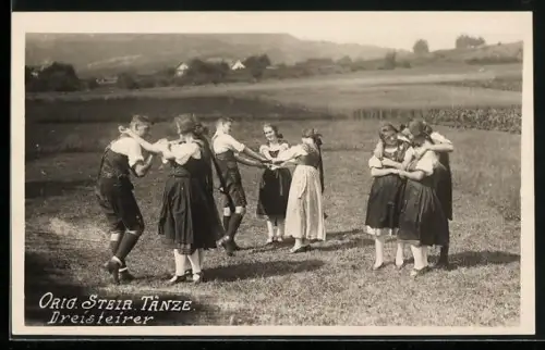 AK Original Steir. Tänze, Dreisteirer, Volkstanz