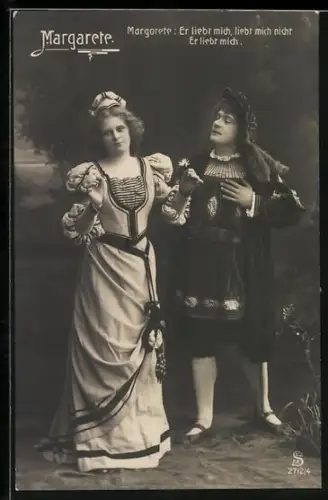 AK Margarete beim Blumenorakel, Faust