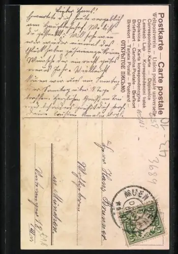 Präge-AK Liebespaar und verlassener Liebhaber