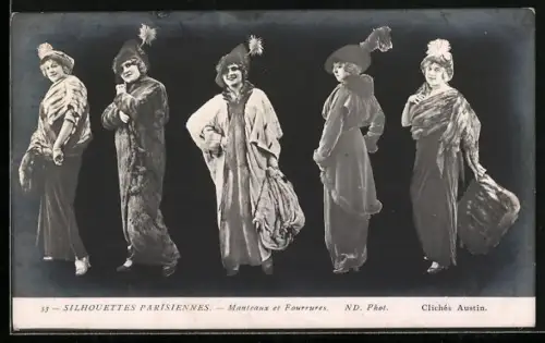 AK Silhouettes Parisiennes, Manteaus et Fourrures