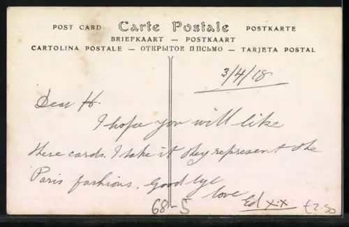 AK Silhouettes Parisiennes, Robes de Ville, 1914