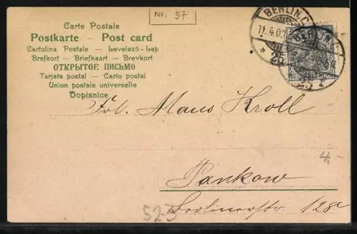 Lithographie Kinderköpfe in Rosenblüten, Osterhase mit Ostereiern, Ostergruss