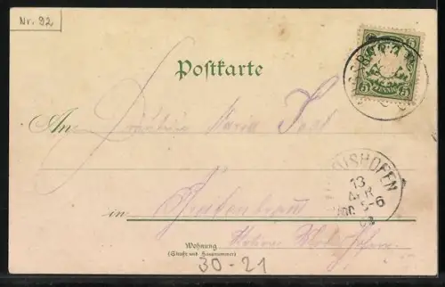 Lithographie Musterung, Begrüssung von Damen, Wilhelm II., Gruss von der Musterung